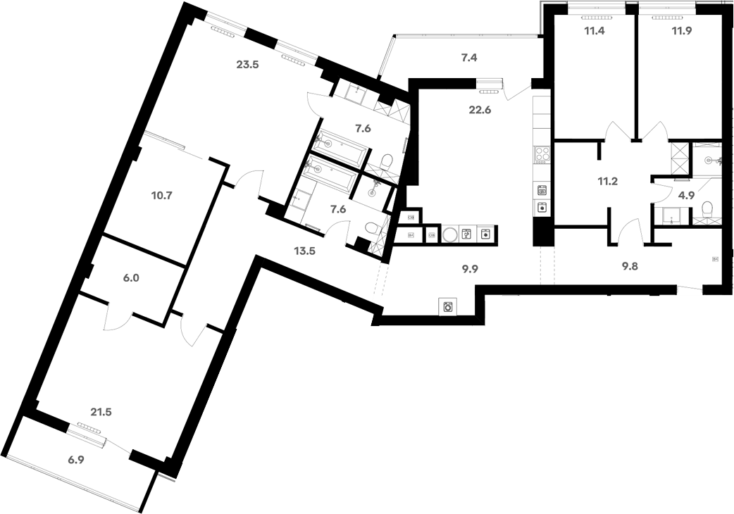 Студия, 176.43 м², 18/20 этаж, ЖК «RIVER HOUSE Щелково»