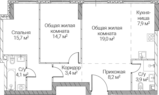 3-комн. СЕЗАР СИЛИКА
