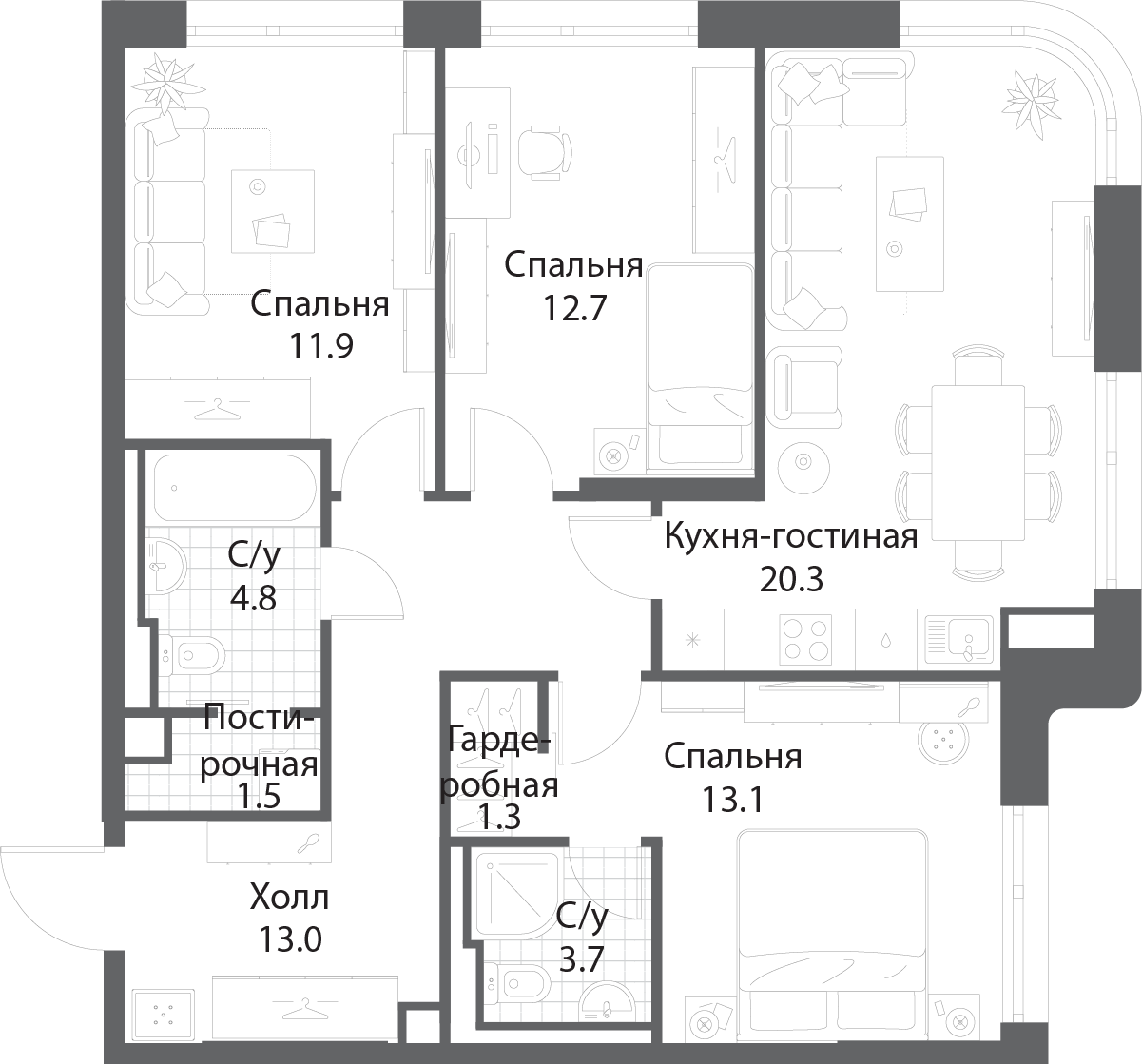 4-комн. Нагатино Ай-Лэнд