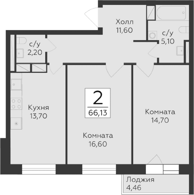 2-комн. Малаховский