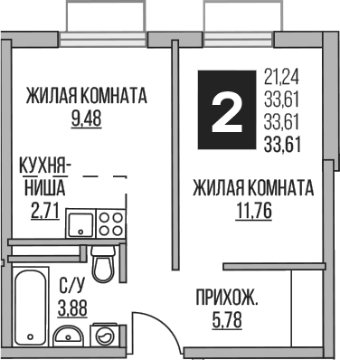 2-комн. Гранель Аникеевский
