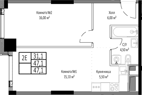 2-комн. Мираполис