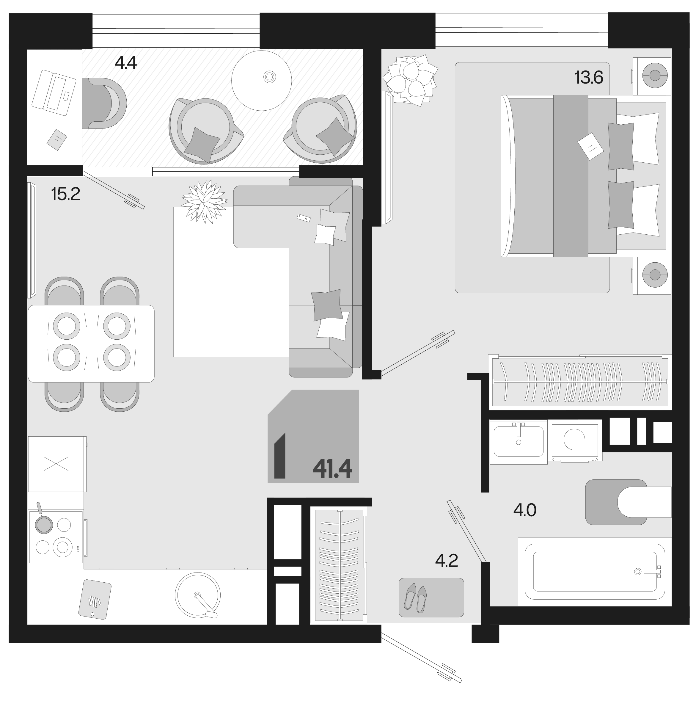 2-комн. квартира, 37 м² в ЖК Первое место — фото 2