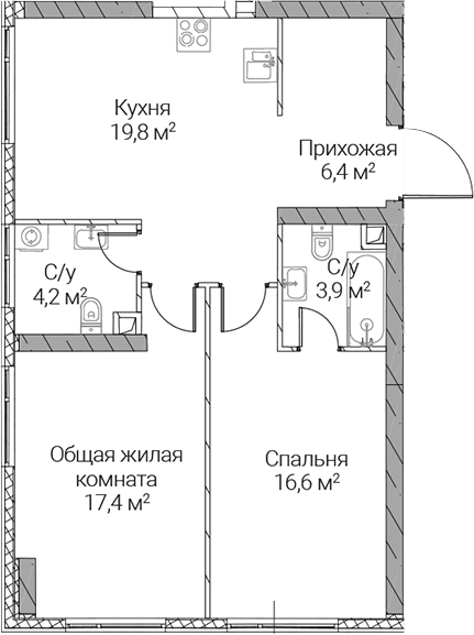 2-комн. СЕЗАР СИЛИКА