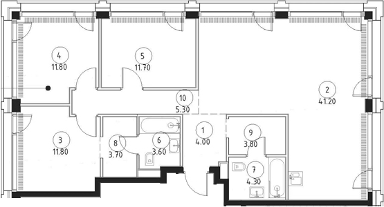 4+ комнаты, 101.2 м², 2/18 этаж, ЖК «СЕТ»