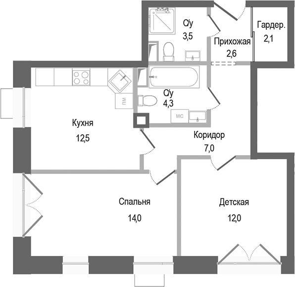 2-комн. Киноквартал
