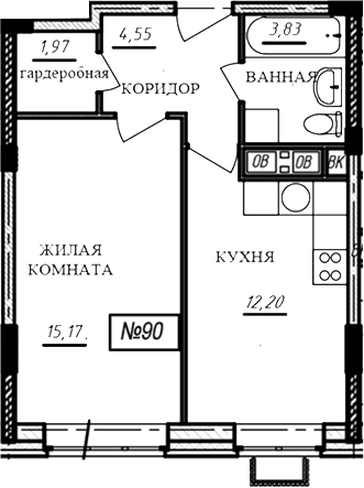 1-комн., 37.7 м², 4/16 этаж, ЖК «Краснофлотский»