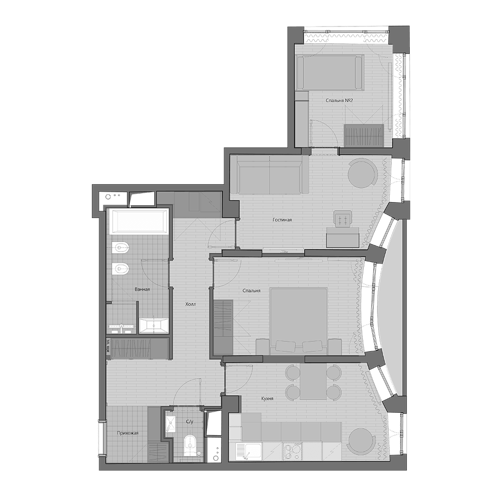3-комн. Маршал