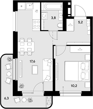 Продается 1-комн. квартира, 36.8 м²