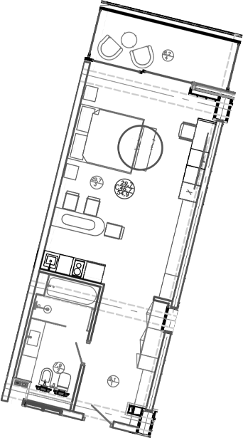 Студия квартира, 46.7 м² в ЖК Mandarin Garden Hotel — фото 2