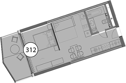 Студия, 48.4 м², 8/11 этаж, ЖК «Гостиничный комплекс Поляна Пик»
