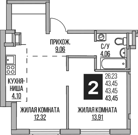 2-комн. Гранель Аникеевский