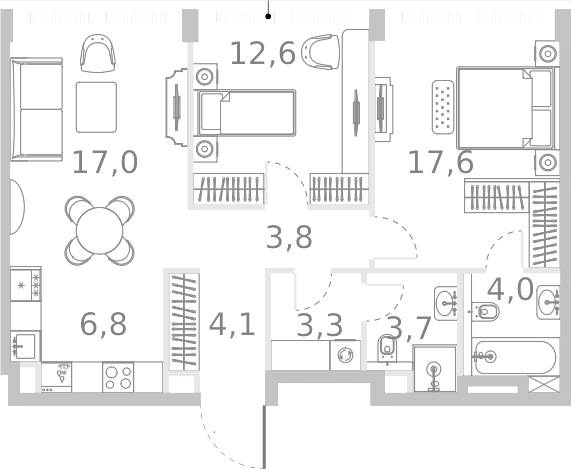 3-комн., 72.9 м², 33/46 этаж, ЖК «Ривер Парк Кутузовский»