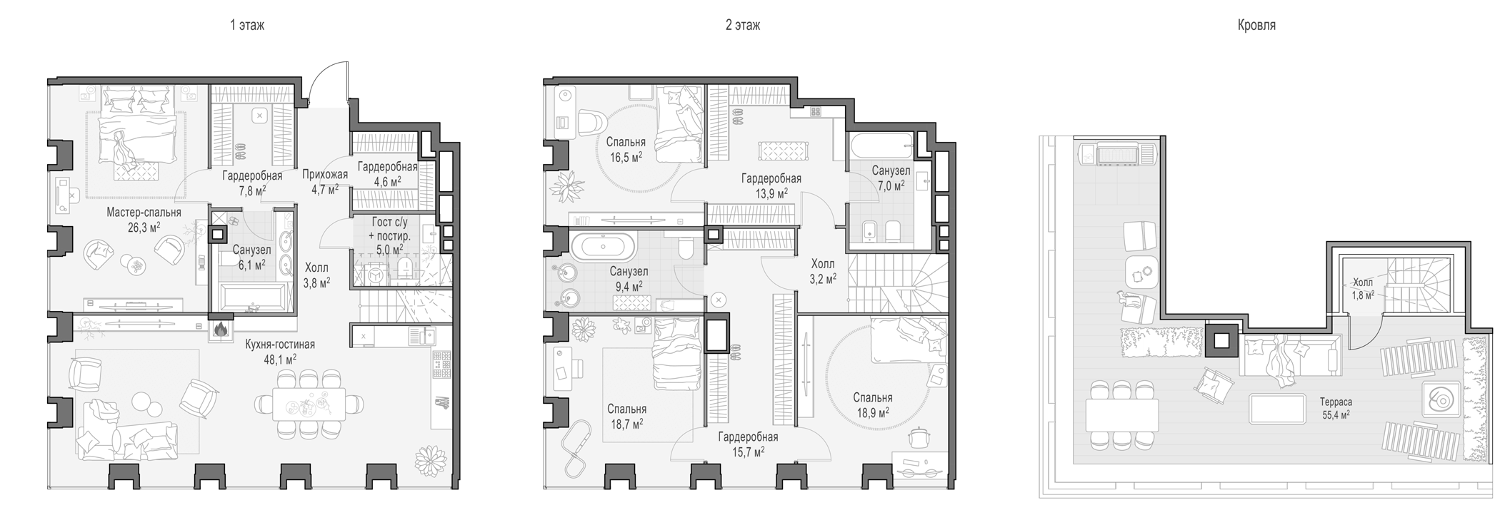 4+ комнаты, 213.5 м², 22/23 этаж, ЖК «Квартал Life Time»