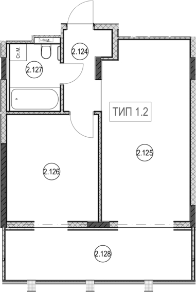 2-комн. квартира, 41.2 м² в ЖК ГК Сан Гарден Хотел&СПА — фото 2