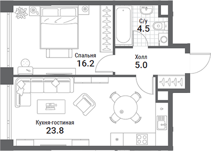 2-комн. Нагатино Ай-Лэнд