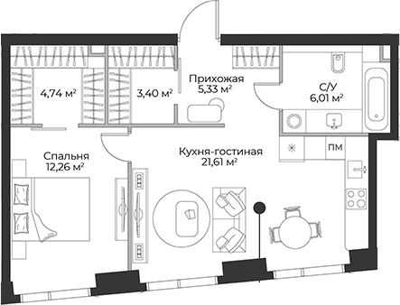 2-комн. Гранд Фили