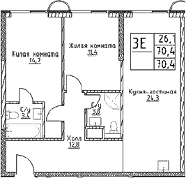 3-комн. Наметкин Тауэр