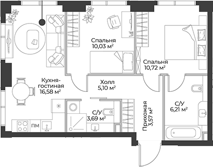 3-комн. Гранд Фили