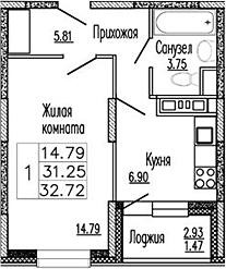 1-комн. Клевер