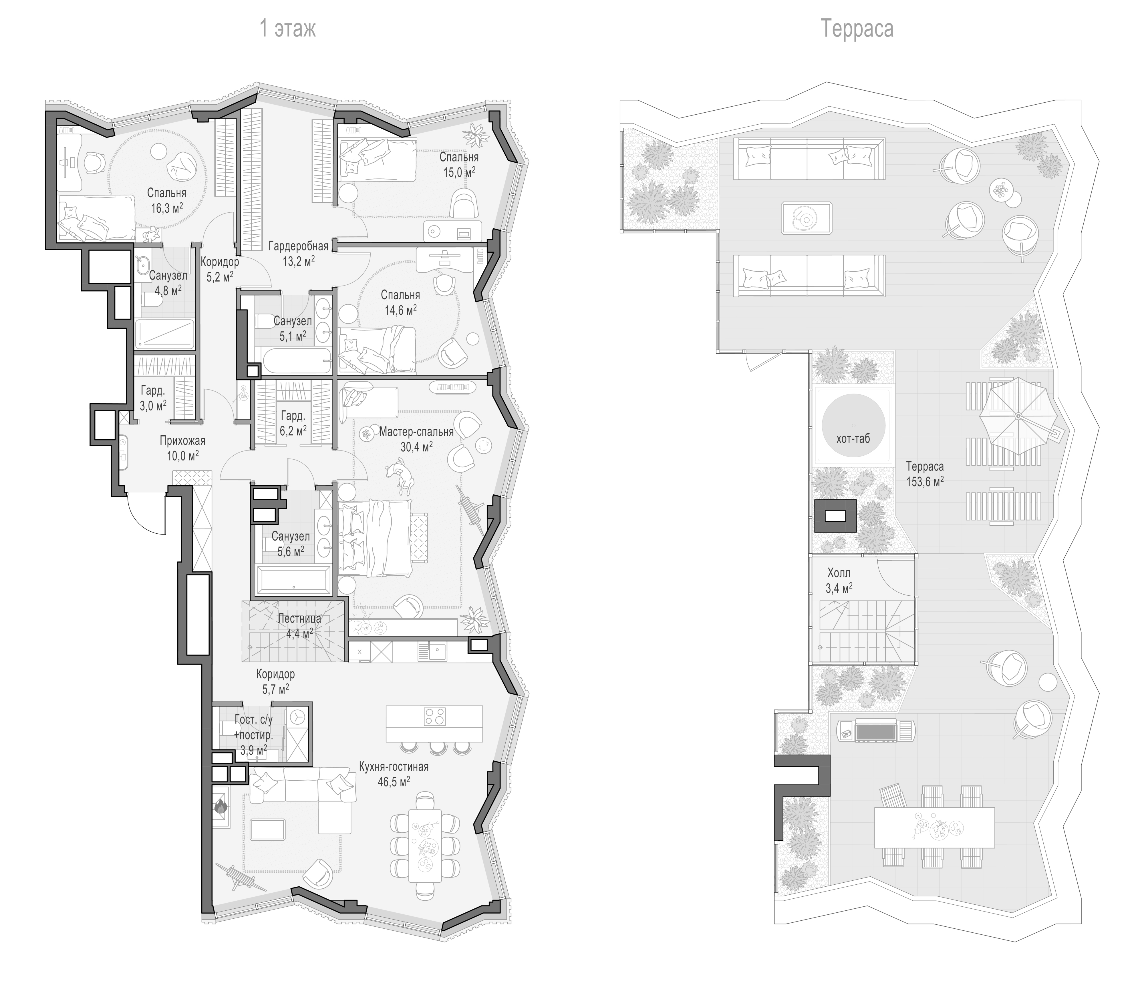 4+ комнаты, 190.3 м², 14/15 этаж, ЖК «Квартал Тишинский бульвар»
