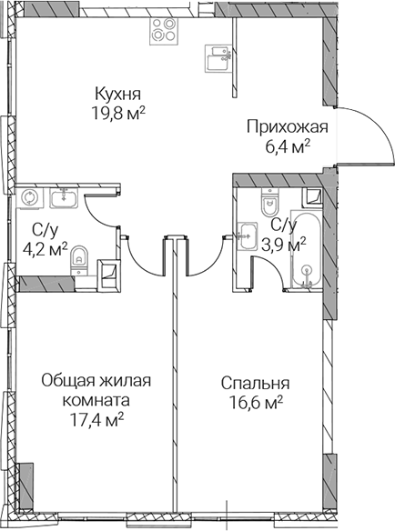 2-комн. СЕЗАР СИЛИКА