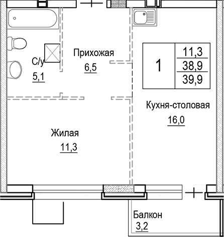 2-комн. Лесная Отрада