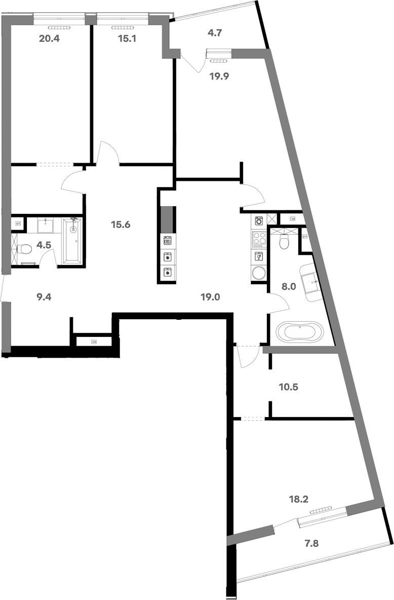 Студия, 142.15 м², 13/20 этаж, ЖК «RIVER HOUSE Щелково»