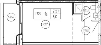 Студия квартира, 27.18 м² в ЖК Лучи — фото 2