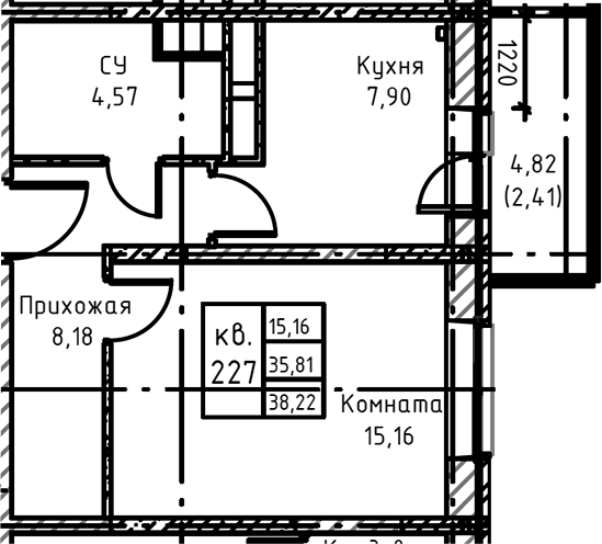 1-комн. Высокий Берег