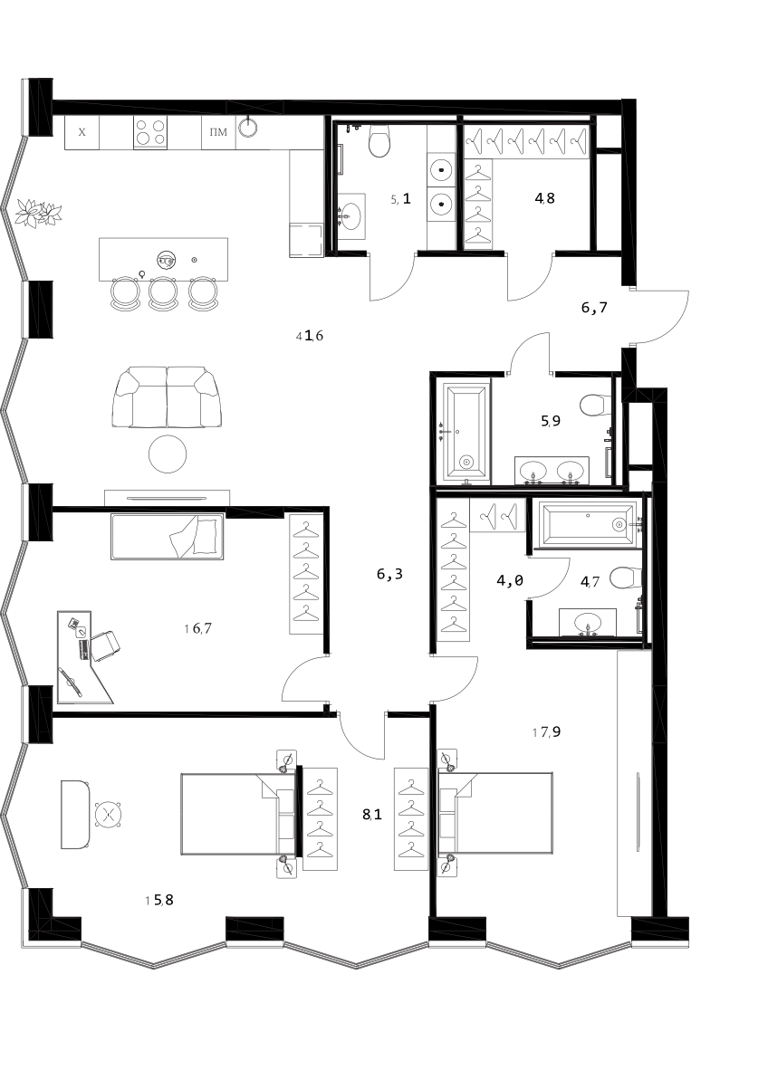 4-комн. A. Residence