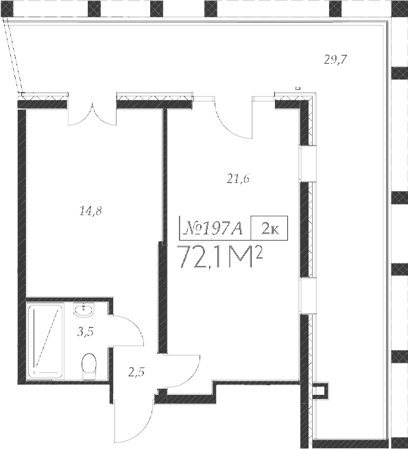 2-комн. квартира, 42.4 м² в ЖК Морелло — фото 2