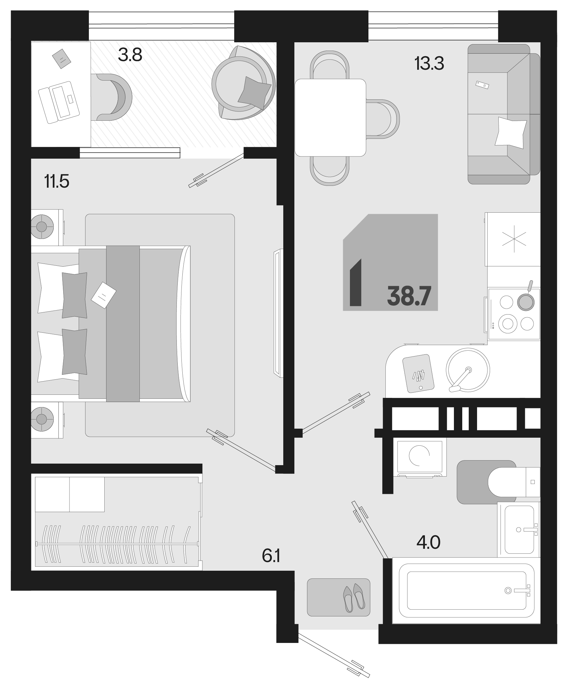 2-комн. квартира, 34.9 м² в ЖК Первое место — фото 2