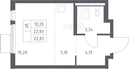 Студия, 22.83 м², 11/11 этаж, ЖК «Горки Парк»