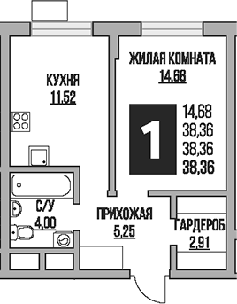 1-комн. Гранель Живописный