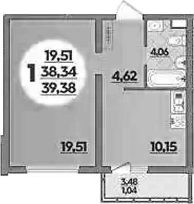 1-комн. квартира, 38.34 м² в ЖК Предгорье Лаго-Наки — фото 2