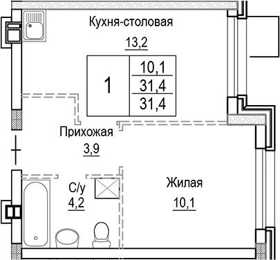 2-комн. Лесная Отрада
