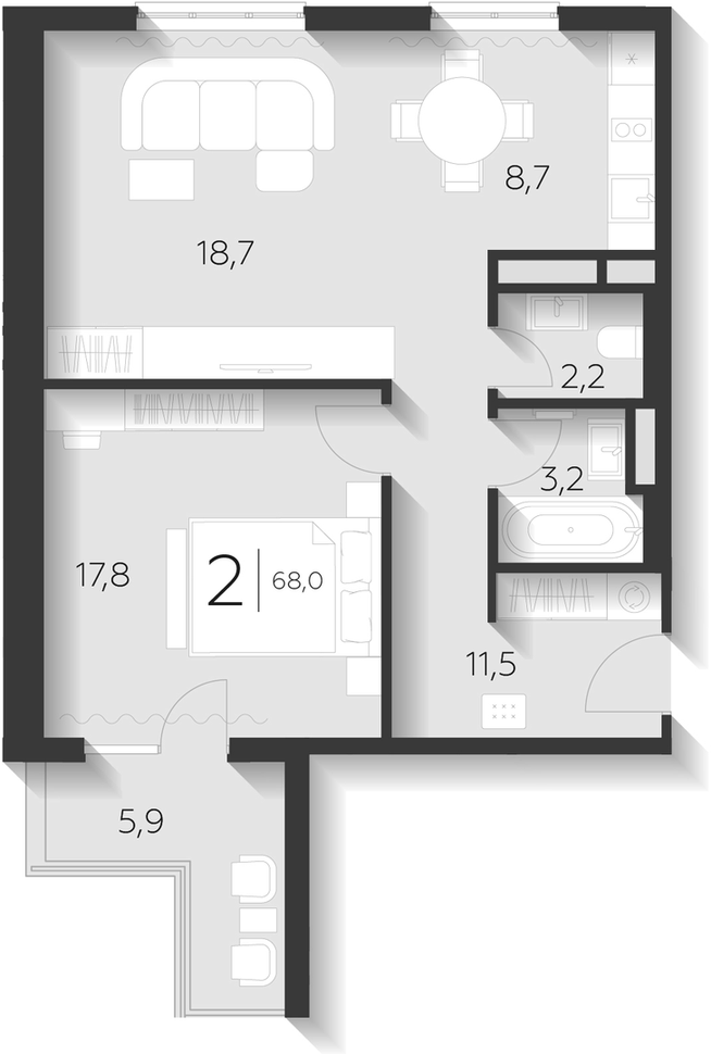 2-комн. LeePrime Residences Polyana Sochi