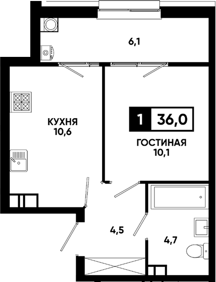 Продается 1-комн. квартира, 29.9 м²