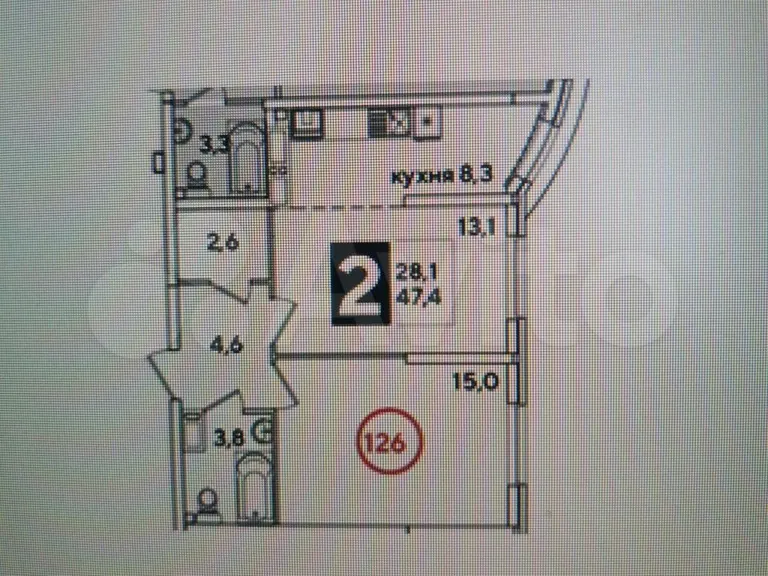 Продается 2-комн. квартира, 47.4 м²