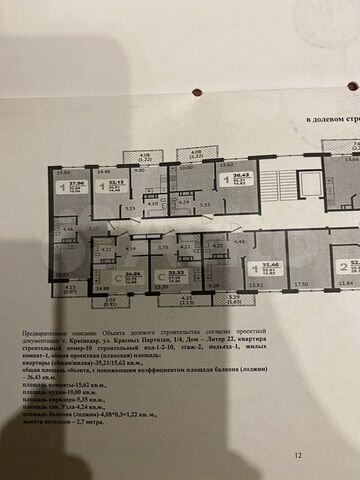1-комн., 36.4 м², 2/8 этаж, г Краснодар, ул Красных Партизан, д 1/4
