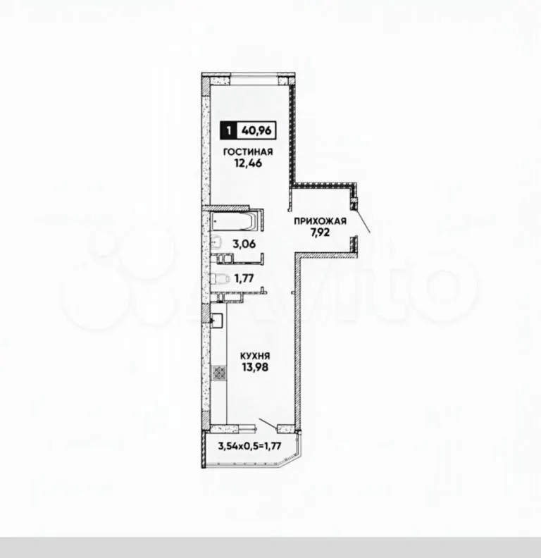 Продается 1-комн. квартира, 41 м²