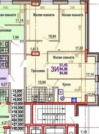 3-комн. квартира