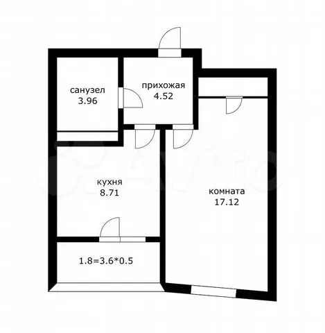 Продается 1-комн. квартира, 36.1 м²