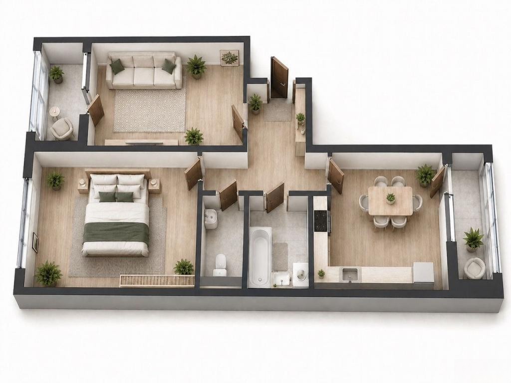 2-комн. квартира, 63.9 м² — фото 2