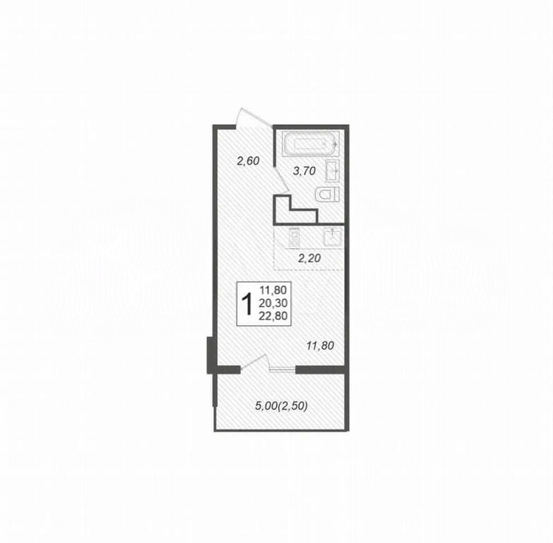 1-комн. квартира, 25.3 м² — фото 3