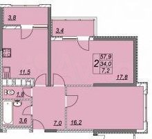 2-комн., 65.1 м², 5/12 этаж, Анапа, Заводская ул., 28Вк1