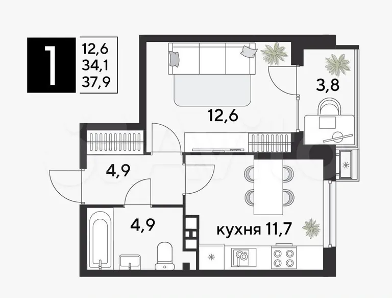 1-комн. квартира
