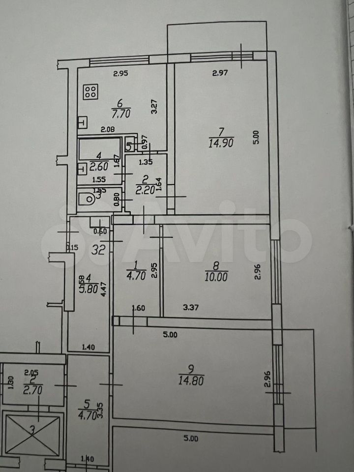 3-комн., 58.5 м², 6/9 этаж, ул. Гидростроителей, 26 — фото 3