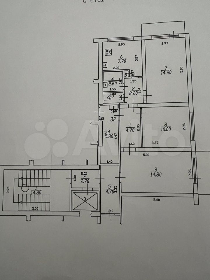 3-комн., 58.5 м², 6/9 этаж, ул. Гидростроителей, 26 — фото 4